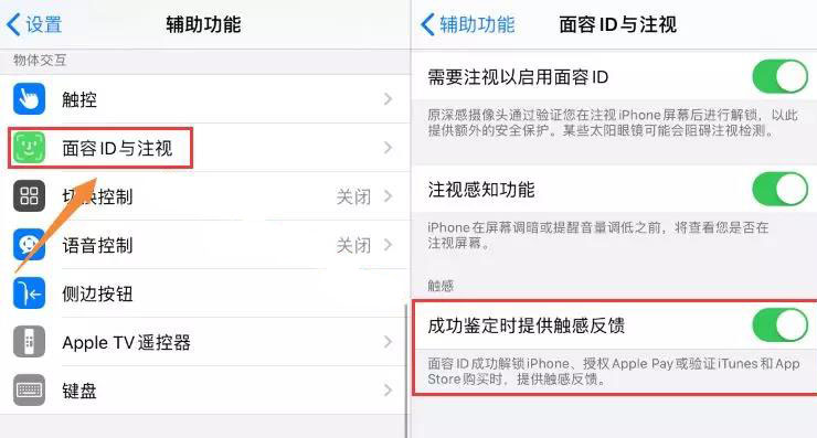 iOS 13 如何开启面容 ID 成功解锁的触感反馈？