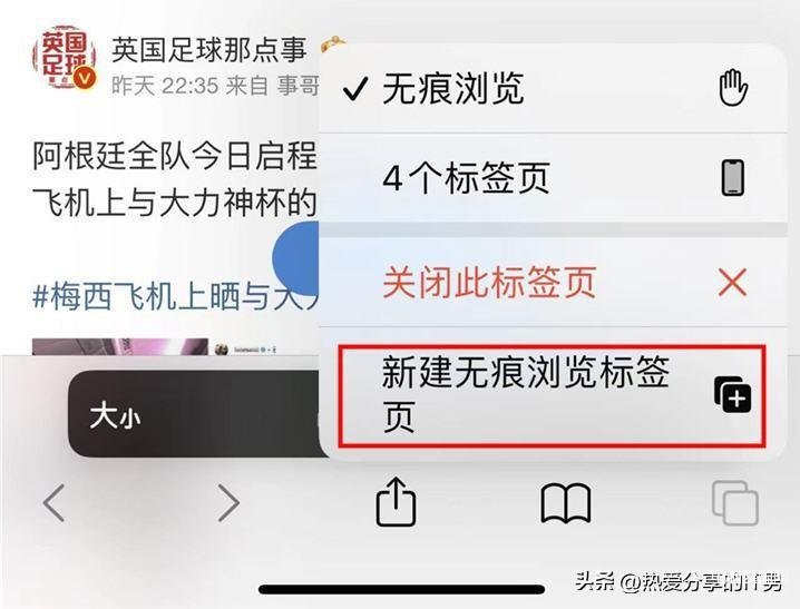 苹果无痕浏览怎么设置关闭