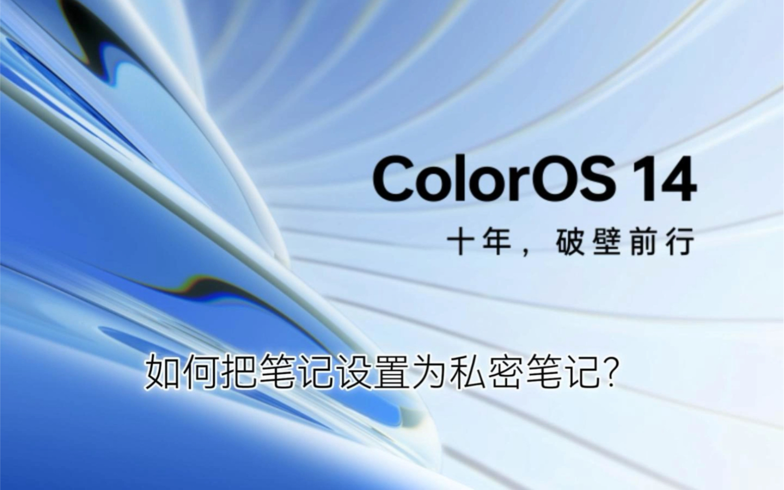 ColorOS 14如何把笔记设置为私密笔记？