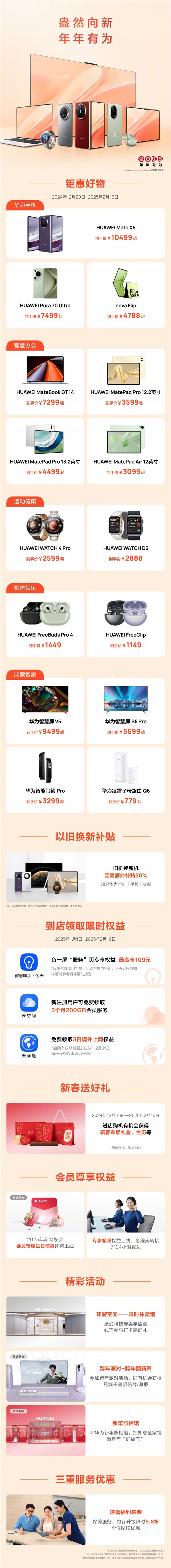 最高优惠2500元！华为Mate X5/Pura 70系列等多款高端手机降价