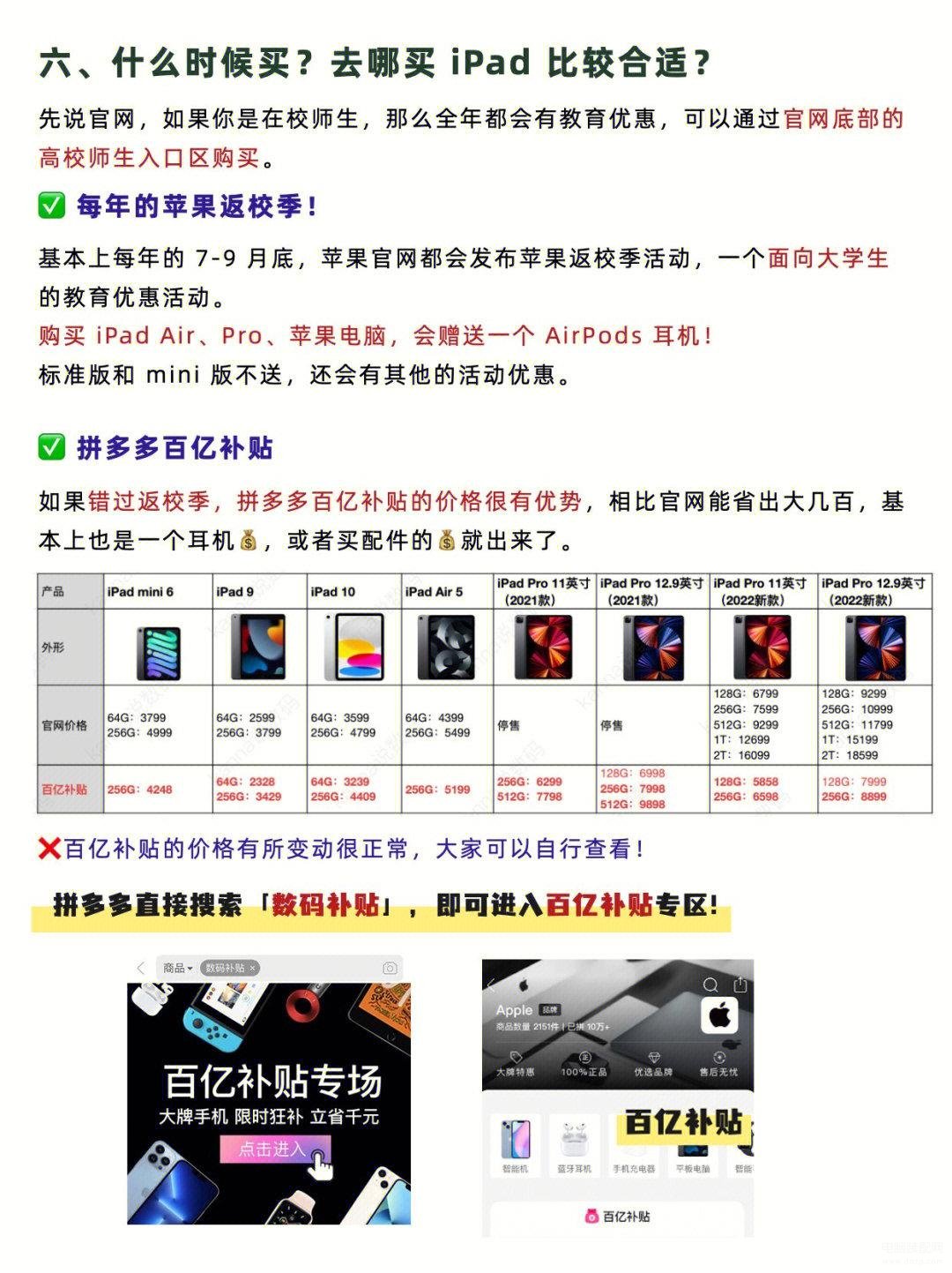 ipad型号大全表最新