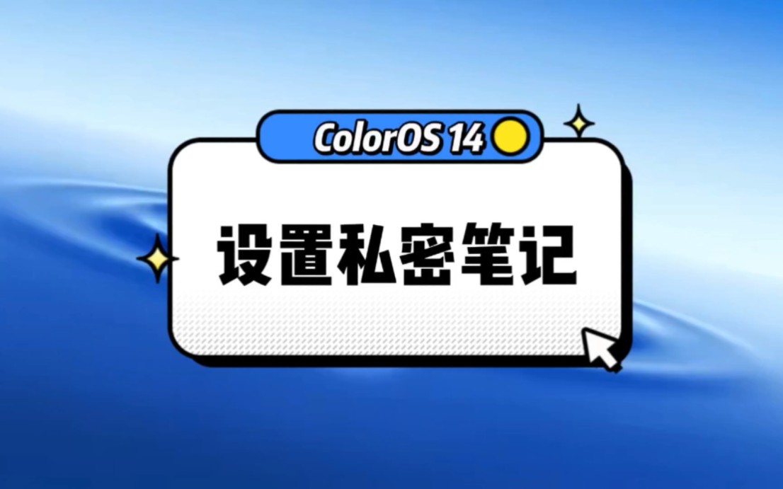 ColorOS 14设置私密笔记